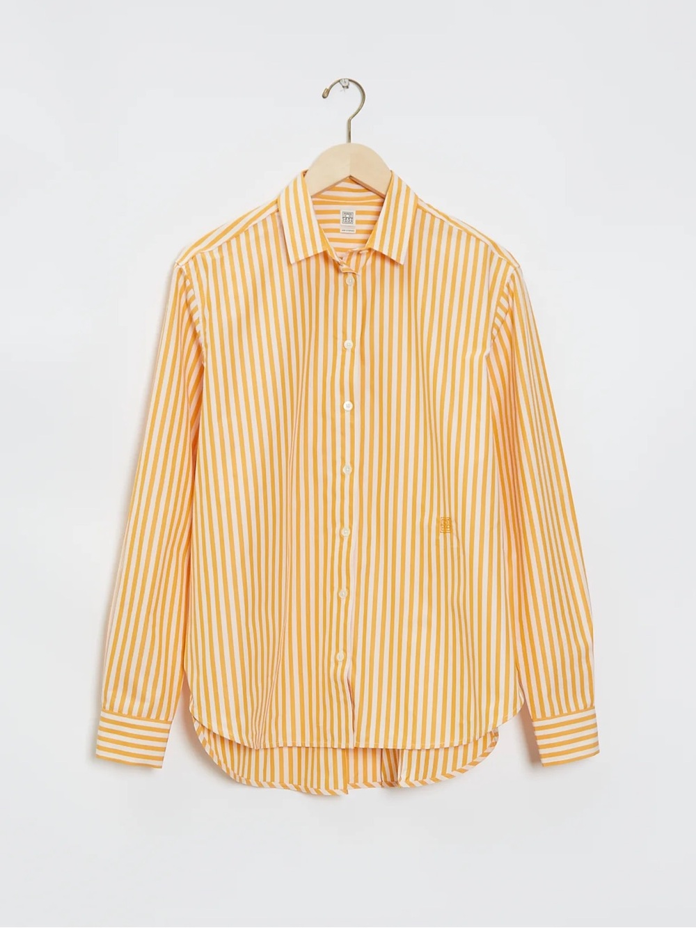 Toteme Signature Cotton Shirt- Orange Stripe - Picture 1 of 9